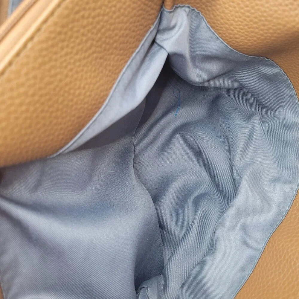 Kate & Alex Caffaro Handbag Brown Double Handle Crossbody Pebbled Faux Leather - Picture 9 of 10